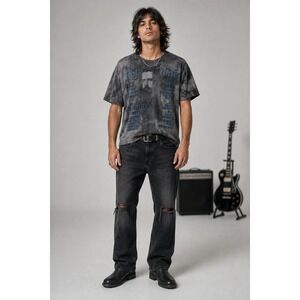 Music Grunge Rolling Stone Rob Zombie Monster Rock Tie Dye T Shirt Men L Grey